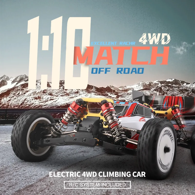 1/10 RC카 Wltoys 104001 4WD 2.4G 레이싱 카 리모컨 장난감, 어린이용 45 km/h 고속 차량 모델, 남아용 장난감