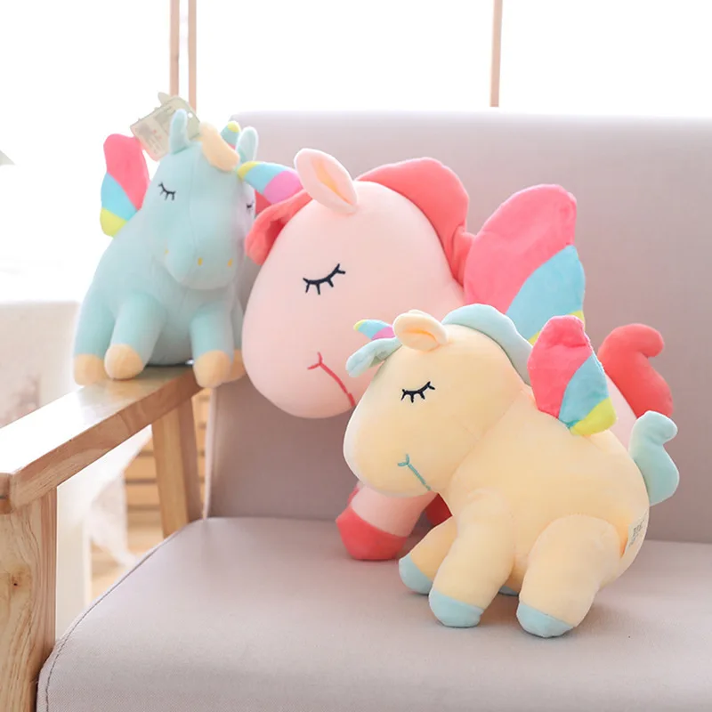 

Korean Style Rainbow down Cotton Unicorn Doll INS Online Celebrity Hot Selling Plush Toys Children Birthday Gift