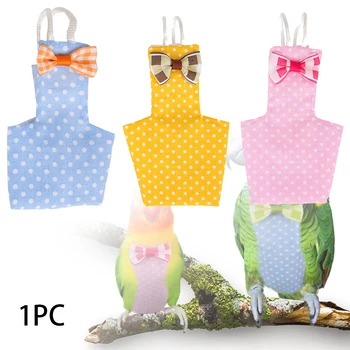 

Adjustable Leash Training Flying Suit Clothes Bird Diaper Internal Pocket Bow Design Parrot Cockatiel Pet Supplies Simple