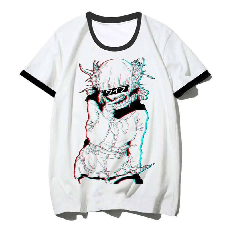 6 Ahegao Футболка с принтом Himiko Toga Waifu мужской wo Мужская футболка Boku No Hero Academy Harajuku Топ аниме мультфильм футболка - Цвет: 6
