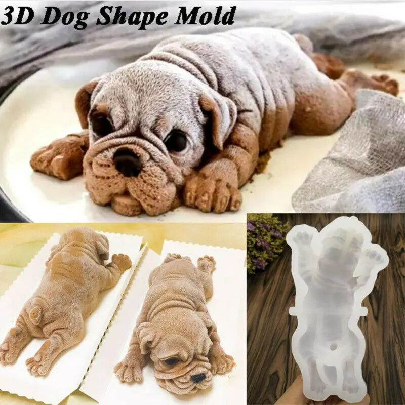 Doggy плесень выпечки формы 3D силиконовые формы собаки торт мыло для шоколада, желе, конфет плесень