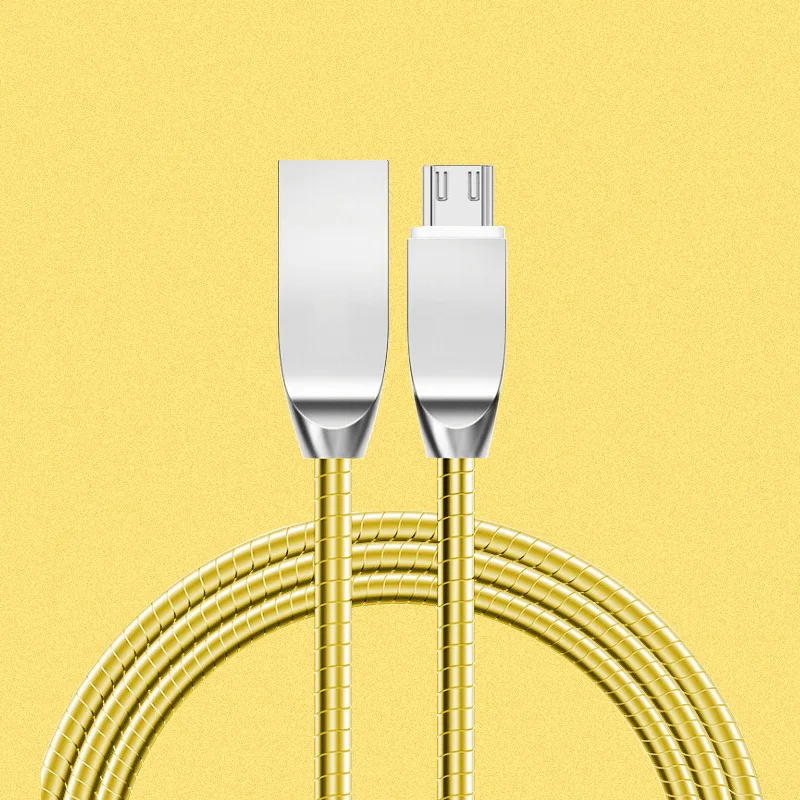 1 м Micro USB кабель для быстрой зарядки Microusb для samsung S7 Xiaomi Redmi Note 5 Pro Android, зарядное устройство для мобильного телефона, шнур для передачи данных - Цвет: Золотой