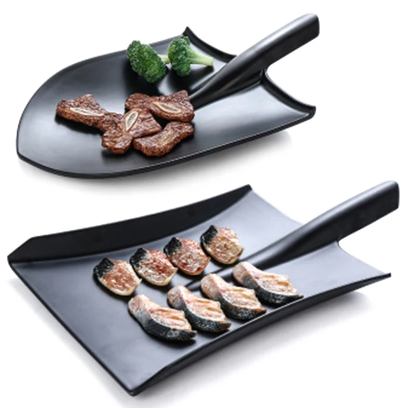 Creative Hot Pot Side Plates Chinese Fried Rice Shovel Plate Pan Serving Dishes Tableware Restaurant Non-Toxic Food Tray 1Pcs