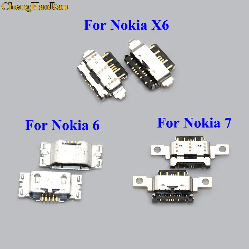 

1PCS For Nokia X6 6 7 Micro Usb Charge Port Socket Jack Plug Dock For Nokia X6 TA-1099 6 TA-1000 TA-1003 7 Charging Connector