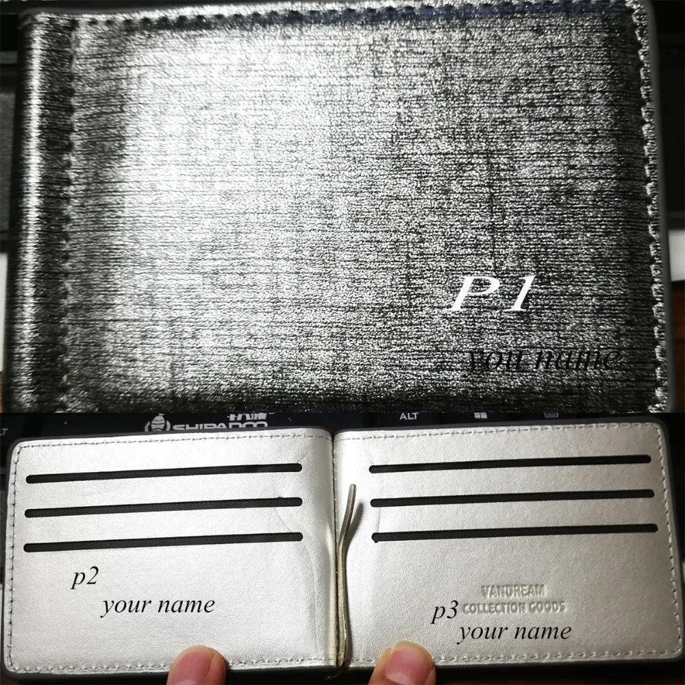 Роскошные мужские Зажимы для денег складной деловой кожаный бумажник известный ID Кредитные карты визитные карточки кошелек гравировка имя доступно