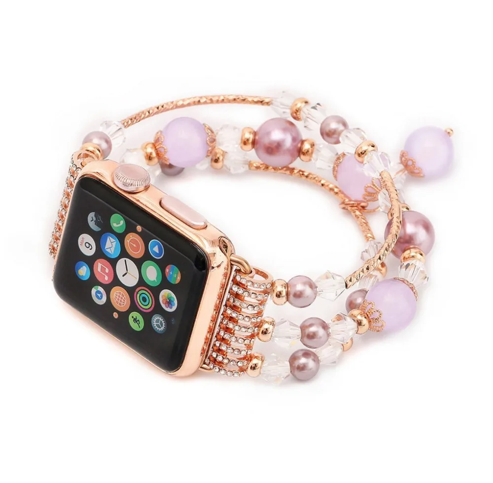 Luxury Agate strap For apple watch band 45mm/41mm 44mm 40mm 42mm/38mm bracelet watchband correa iwatch series 5 4 3 se 6 7