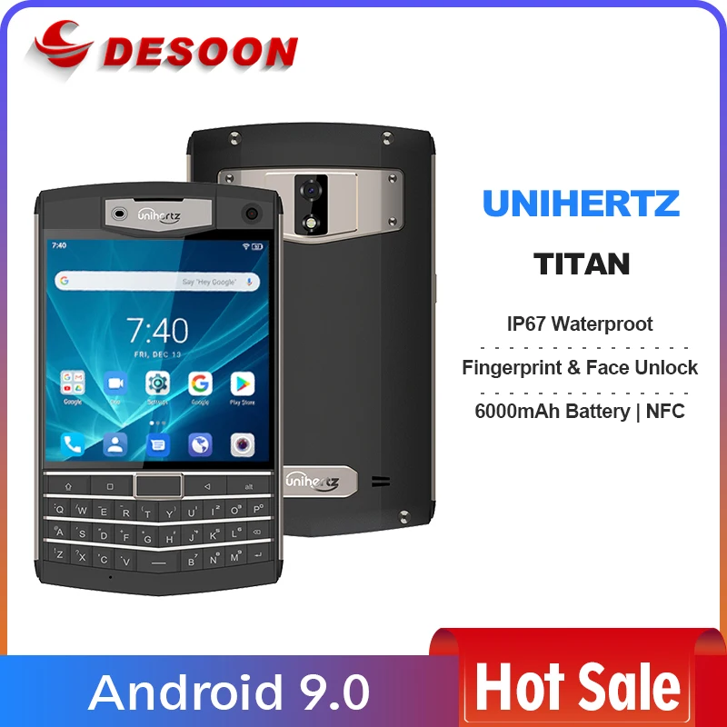 

Смартфон Unihertz Titan Rugged QWERTY, Android 9,0 Pie, 6 + 128 ГБ, 6000 мА · ч, NFC, разблокированный, черный