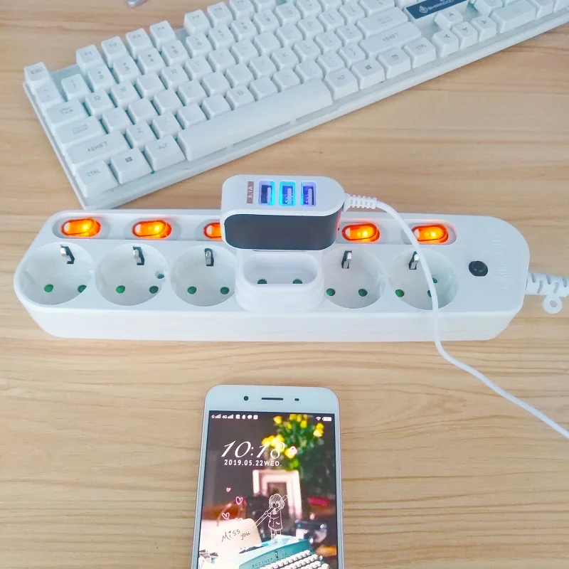 Гнездо для шнура удлинителя индивидуально переключаемое 3/4/5/6 бит европейская