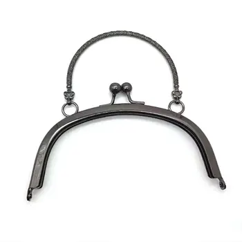 

New DIY Craft 14.8cm Metal Handbag Handle Frame Kiss Clasps For Bags Lock Handle Arch DIY Replacement Gold Black Bag Accessories