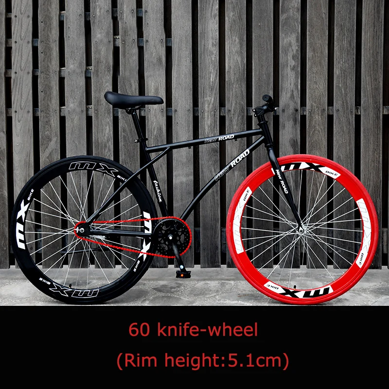 26 Pollici Fixie Bike Axis Brake Fixed Gear Bike 51Mm Wheel City Bike Telaio In Acciaio Ad Alto Tenore Di Carbonio Single Speed Bicycle Racing Bike