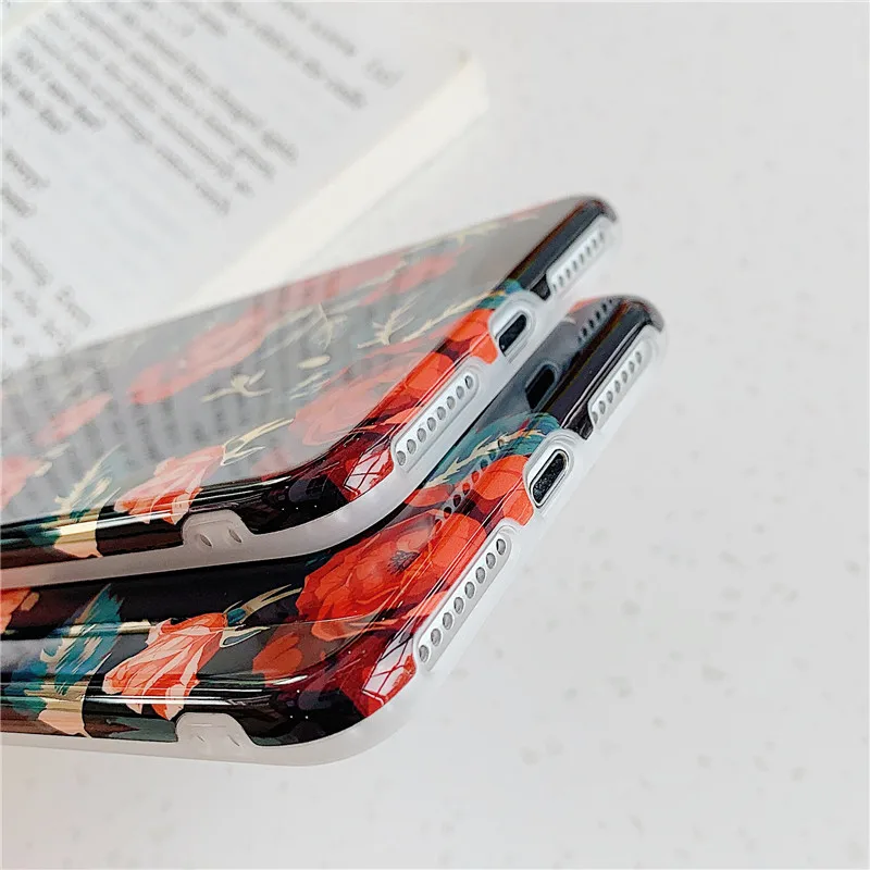 Чехол FLYKYLIN Flower Rose для iphone XS Max XR X 7 8 6 S Plus задняя крышка мягкий IMD силиконовый чехол