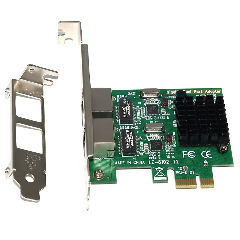 Высокоскоростной двойной порт PCI E X1 интерфейс гигабитный LAN сервер NIC