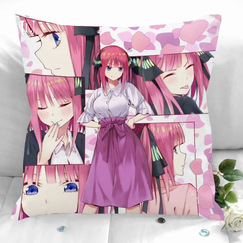 

New Custom Nakano Nino Pillowcases Printed Square Pillowcase Home Decorative Zipper Pillow Cover 35X35cm40X40cm(One Side)