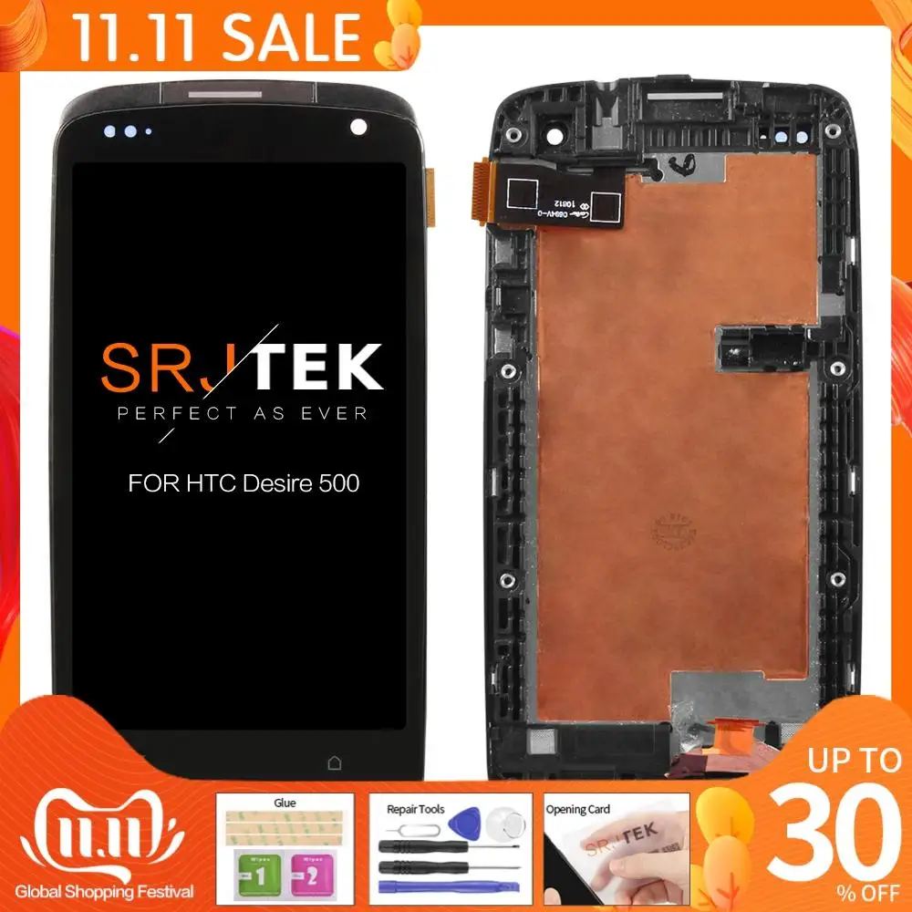 Высококачественный ЖК-дигитайзер для HTC Desire 500 сенсорный экран стеклянная панель