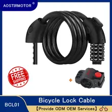 Bloqueio de bicicleta aostirmotor código combinação de 5 dígitos bloqueio de bicicleta 1.25m bloqueio de segurança de bicicleta equipamento mtb anti-roubo bloqueio