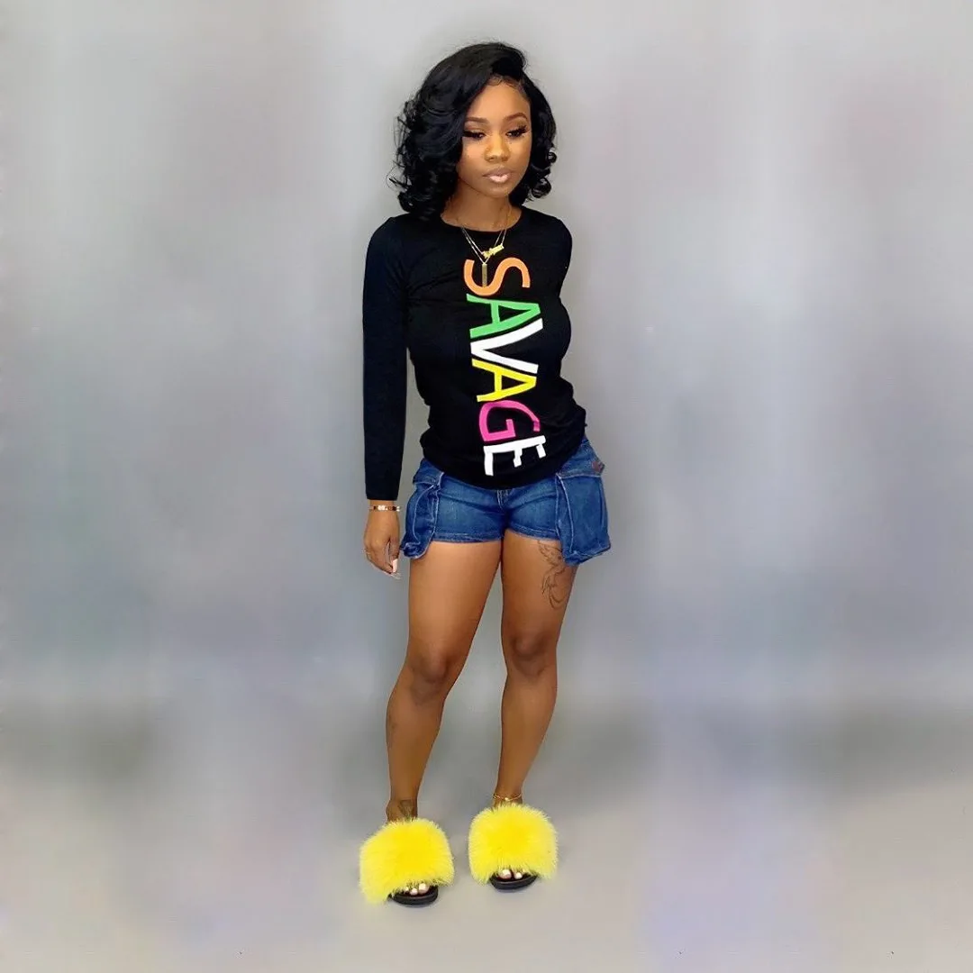 

Autumn Letter Print Long Sleeve O-Neck Women T Shirt Casual Plus Size Female Top Bottoming Shirt Clothes Tshirt Streetwear