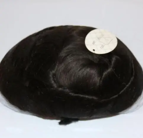 Toupee для мужчин швейцарское кружево с ПУ вокруг волос части человеческие замена волос системы для мужчин " X 10" парик из натуральных волос для мужчин - Парик Цвет: 3 #
