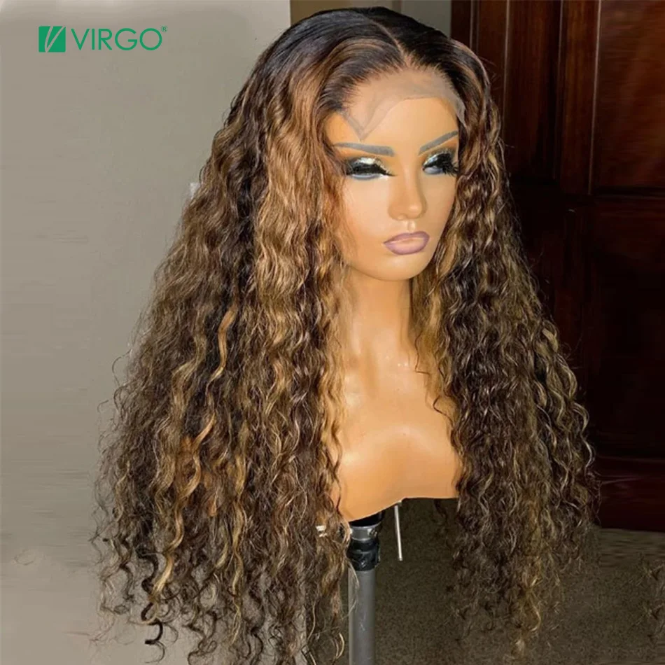 Virgo-Hair-Blonde-Highlight-Wig-Lace-Wig-Water-Wave-Ombre-Colored-13x4-Lace-Front-Human-Hair
