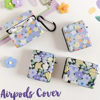 

Matte Flowers Earphone Case For AirPods 2 Pro Cases Soft Cute Charging Box Cover for AirPod 2 3 Air Pods Non-Slip Case with Hook