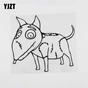 

YJZT 17.6CMX15.8CM Lovely Zombie Dog Halloween Decal Vinyl Car Sticker Black/Silver 8A-0017