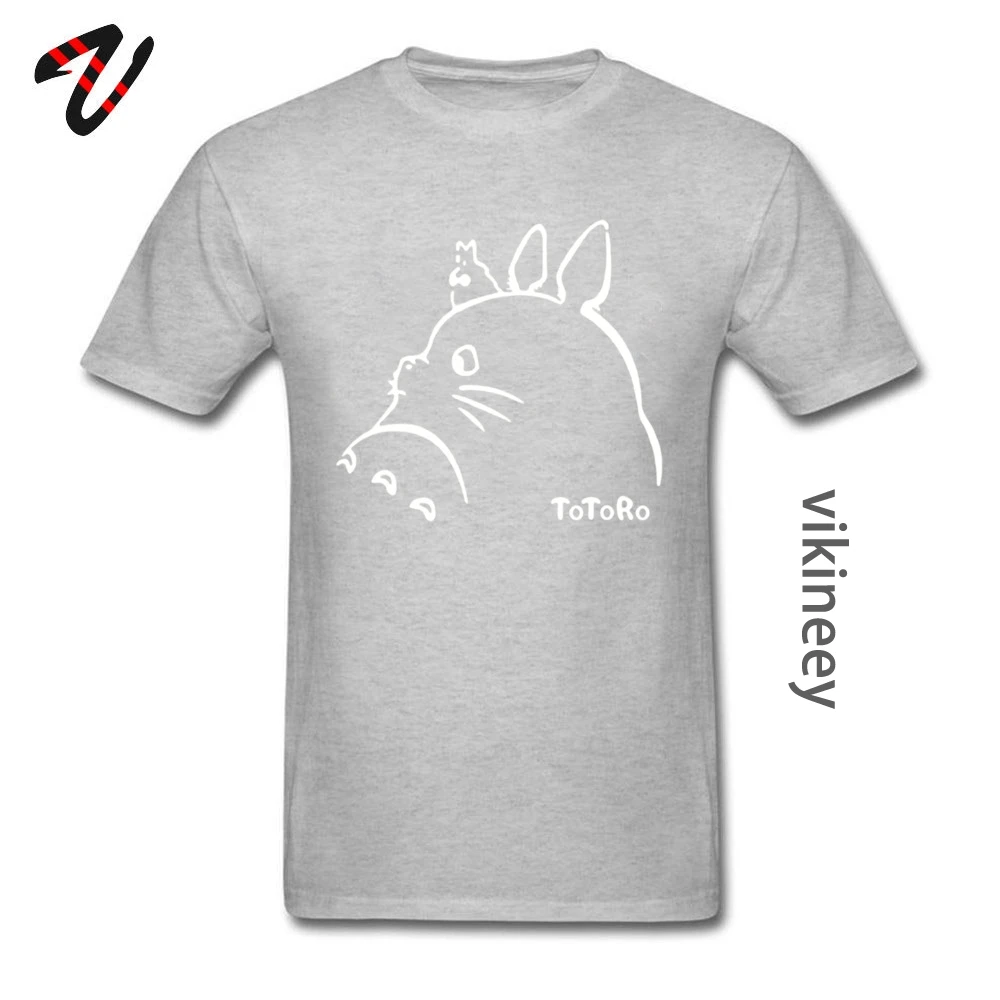 Totoro Print Short Sleeve T Shirt April FOOL DAY O Neck 100% Cotton Fabric Men T Shirts Print T Shirt Brand Drop Shipping Totoro0528 grey
