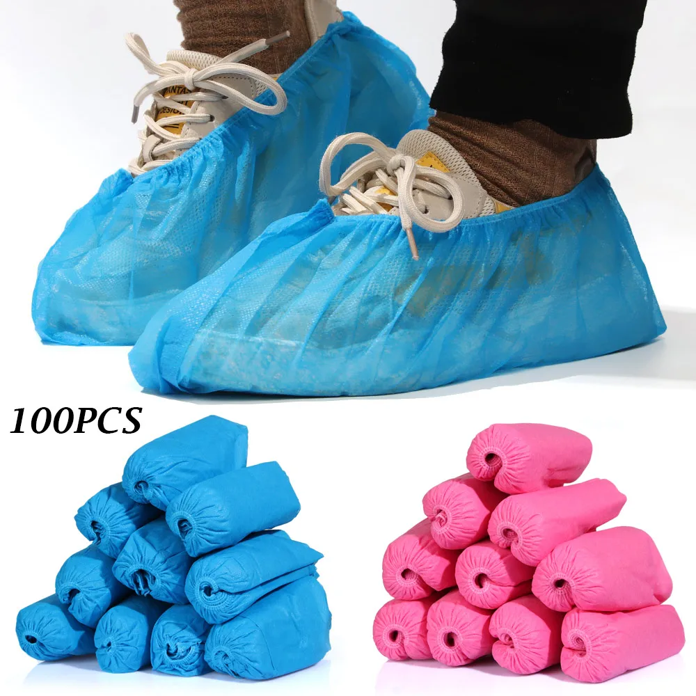 [In Stock]100Pcs Non-slip Non-woven Fabric Elastic Disposable Shoe Covers Dustproof Odor-proof Galosh Boot Overshoes | Мужская одежда