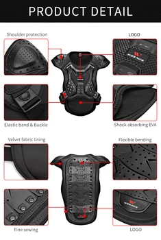 WOSAWE Motorcycle Armor Vest Chest Back Support Body Protective Gear Snowboard Motocross Racing Skateboard Armor Adult Kids 6