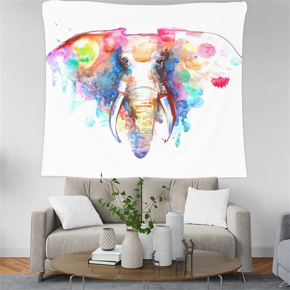 

4YANG Mandala Tapestry Wall Hanging Witchcraft Cloth Tapestries Elephant Art Psychedelic Hippie Tapestry Macrame Wall Carpet
