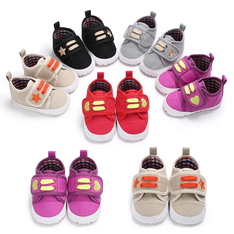 

Babyshoes Spring And Autumn 0-1-Year-Old Infant Casual Soft-Soled Shoes Velcro Canvas Shoes