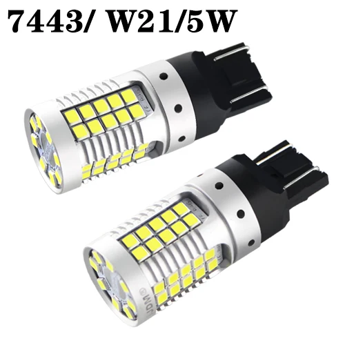Нет Hyper Flash 3157 светодиодный Canbus Янтарный красный 7443 T20 1157 BAY15D светодиодный лампы для автомобильных тормозов/хвостов, стояночных дневных ходовых/поворотных сигналов - Испускаемый цвет: 7443 T20