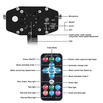 

7 Colors Water Ripples Remote Control Sound Activated Bar Effect KTV Microphone Party Led Stage Light Accessories Banquet DJ