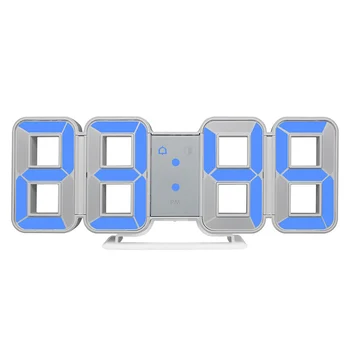 

Digital Wall Clock Alarm Calendar Temperature Watch Bright Adjustment 3d LED Time Electronic Clocks Desk Table Home Decoration