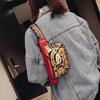 

2020 New Fashion Spring and Autumn Pu Color Spray Single-Shoulder Crossbody Bag Bag Couple'sfanny Pack