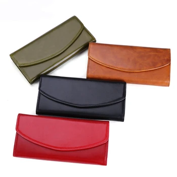 

genuine leather wallets for women clutch purse women leather oil wax leather bags designer brand clutch with chain