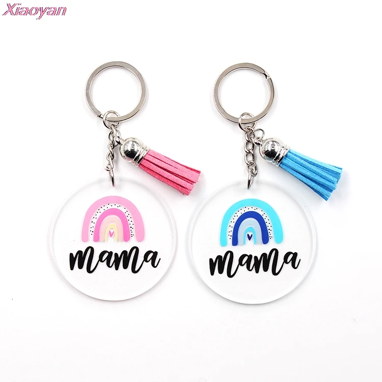(1 шт) KC050-Acrylic I Love mama брелок Для женщин подарок Батарея блеск акриловый | Украшения