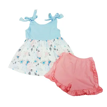 

2020 Hot Sale Baby Clothes 2pcs Set Newborn Baby Girl Clothes Cute Bow Flower Skirt Shorts Outfits Summer Girls' Clothing Sets