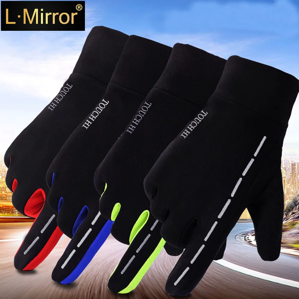 

L.Mirror 1 Pair Lightweight Women Man Touch Screen Gloves Winter Running Accessories