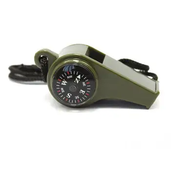 

None in1 Whistle Compass Thermometer Outdoor Camping Hiking Emergency Survival Gear