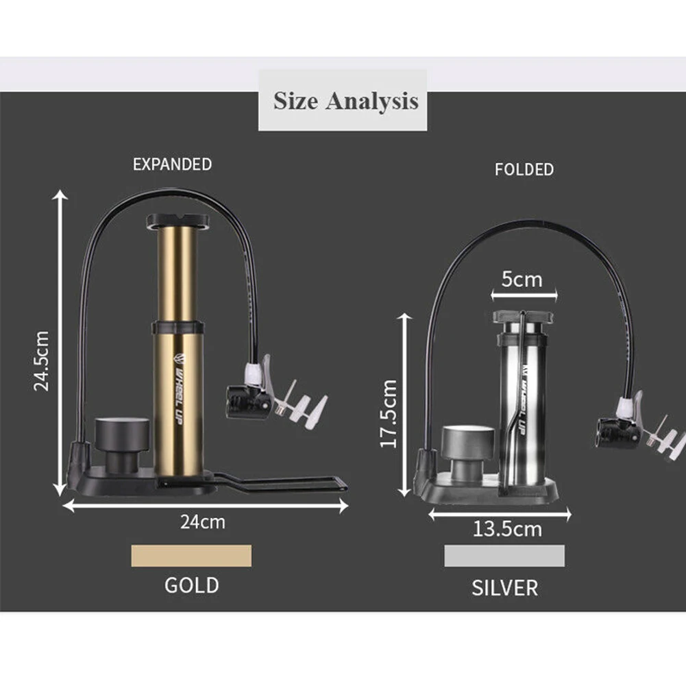 Cycling Ergonomic Effortless Easy Operate Outdoor Sports Inflator Press Foot-type Mountain Bike Bicycle Pump Aluminum Alloy