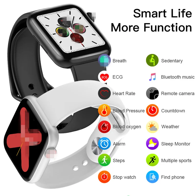 Водонепроницаемые женские Смарт-часы IP68, мужские часы IWO 8 Lite, ЭКГ, кровяное давление, поддержка, обменный ремешок, фитнес-трекер для iphone