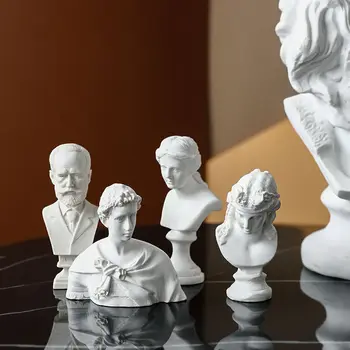 

Miniature Statue Head Plaster Greek Figure Sculpture Art Bust Living Room Ornaments Crafts Decorazioni Casa Home Decor AC50DX