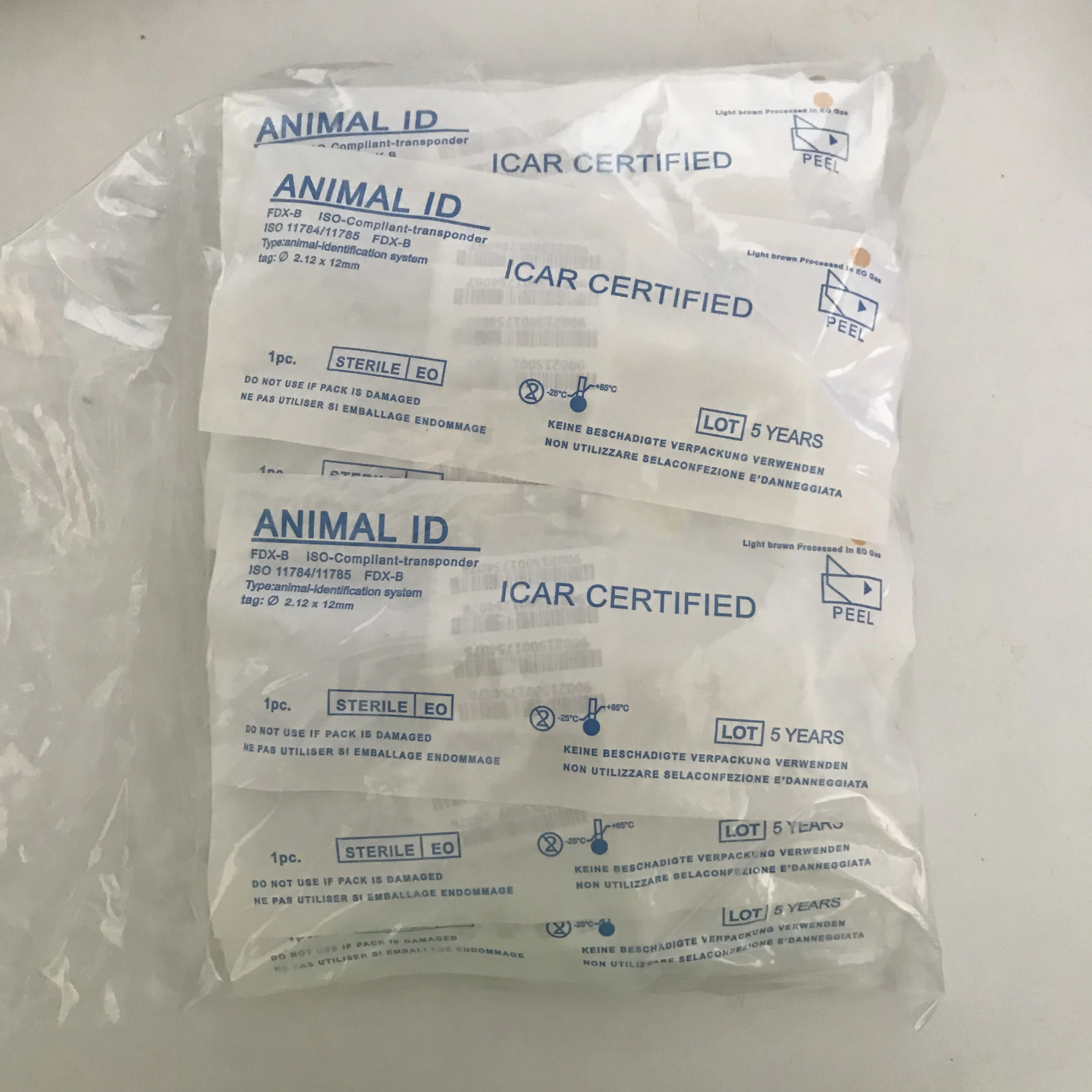 READELL 100PCS Glass Tag with implanter  ISO11784/785 FDX-B turtle usage ICAR Certificate dog chip pet animal microchip
