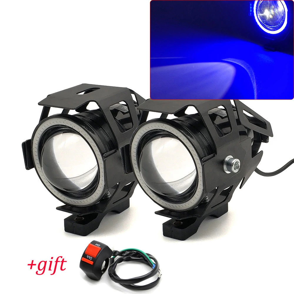 

U7 LED Light Motorcycle Angel Eyes Headlight Spotlights Auxiliary Bright Fog Light For Yamaha XT250 TRICKER DT230 DT125 KTM