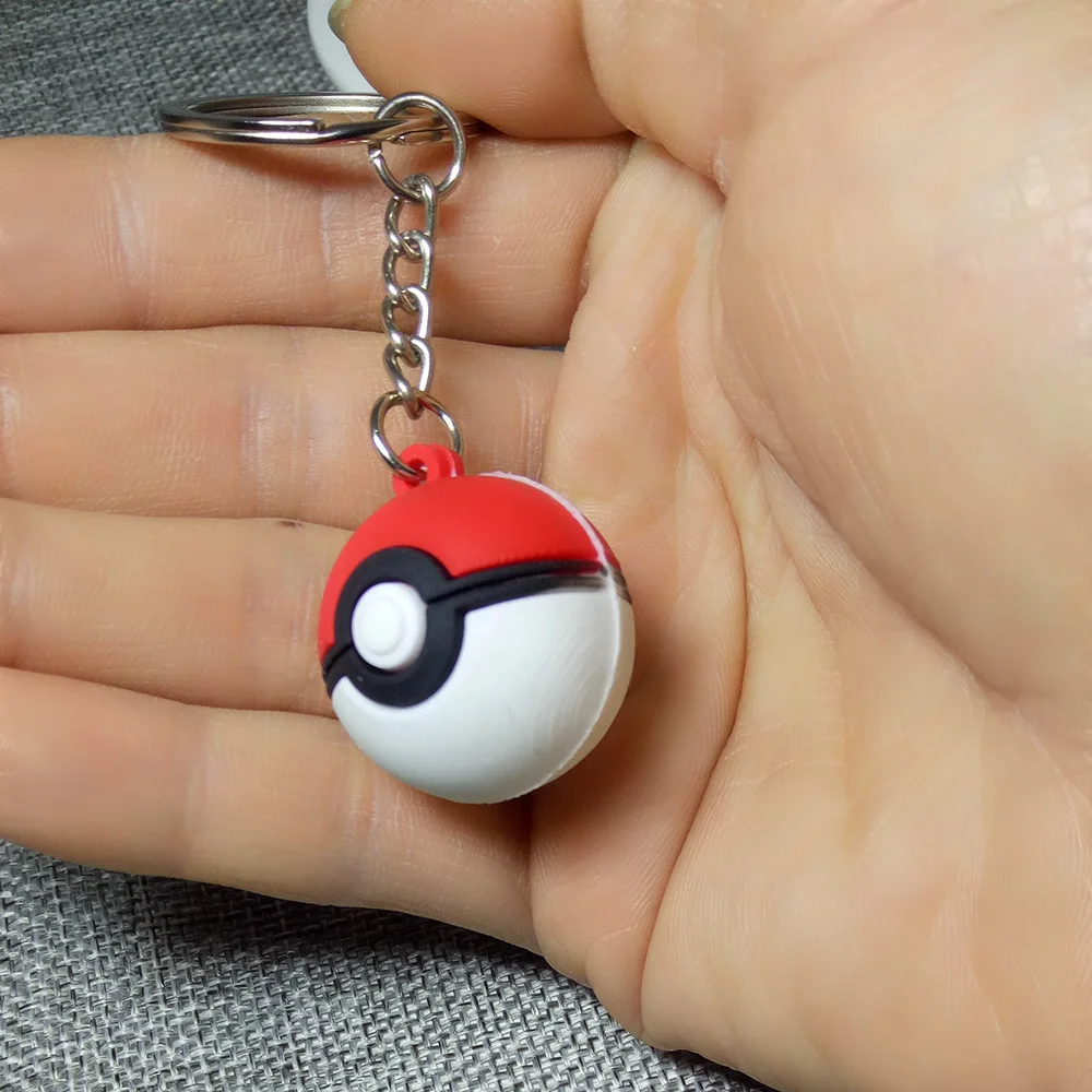 

3D Anime Pokemon Key Ring Poke Ball Keychain Pocket Monsters Key Holder Pendant Figure Toy