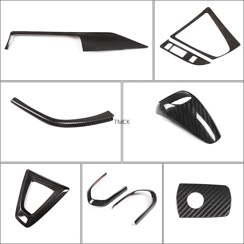 

Автомобильные аксессуары для BMW M3 M4 F80 F82 F83 2014-2019, чехол центрального рулевого колеса для переключения передач, отделка рамы, настоящая наклейка из углеродного волокна