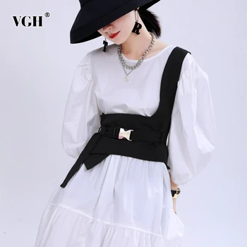 

VGH Elegant Asymteircal Women Belts Off Shoulder High Waist With Sashes Irregular Vintage Girdle For Female Fashion 2020 Clothes