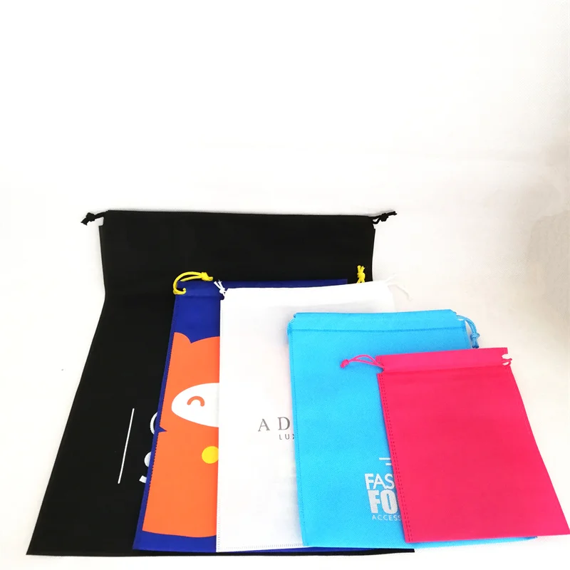 Custom Printed Gift Bags with Handles Reusable Non Woven Drawstring Bag