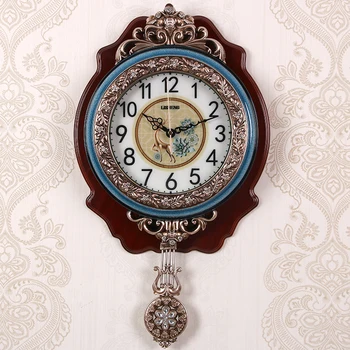 

European Large Wall Clock Pendulum Luxury Creative Silent Living Room Wall Clock Vintage Reloj De Pared Home Decoration DA60WC