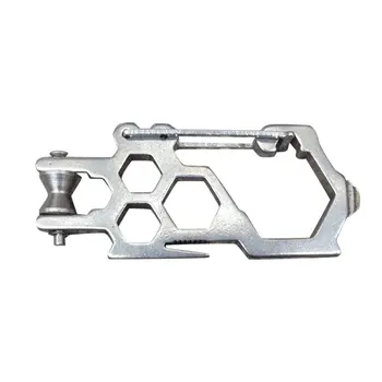 

HOT Outdoor Stainless Steel Carabiner Opener Rope Hang Pulley Buckle Hexagon Wrench Pulley System Multifunction EDC Tools