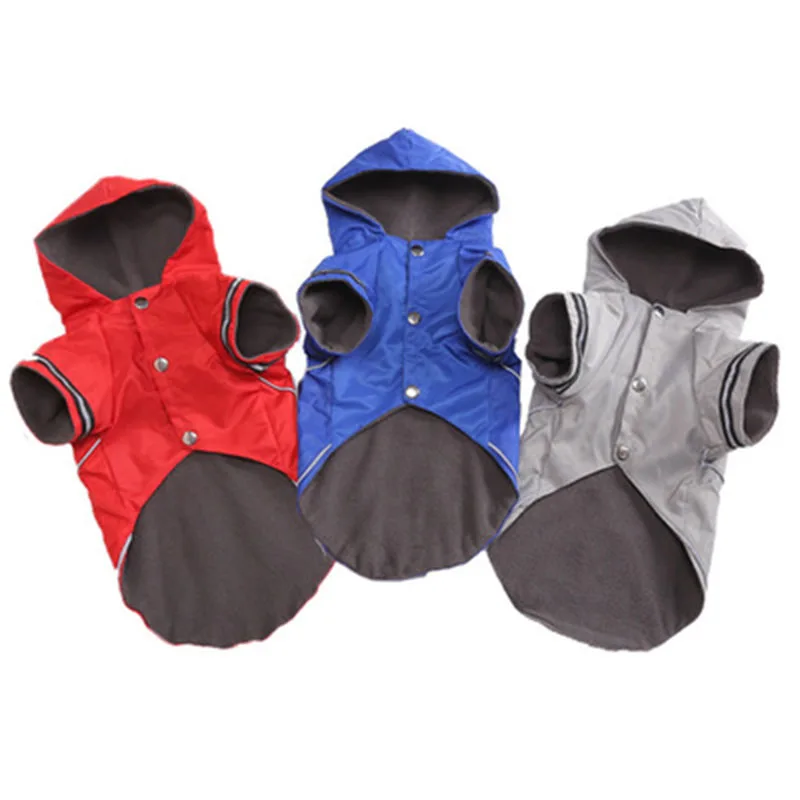 

Dog Clothes Warm Fleece Raincoat Reflective Waterproof Pet Dog Solid Raincoats Rainy Outdoor Walk Play Small Medium Large Dog